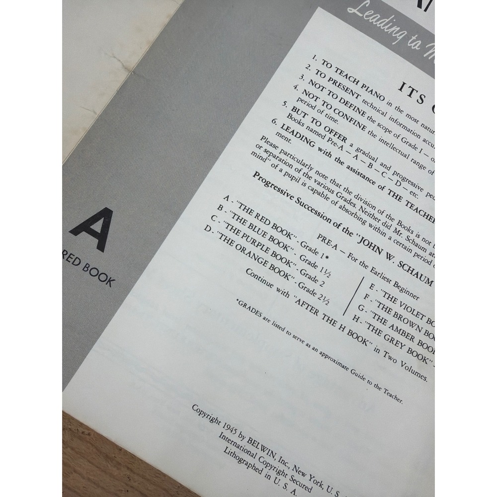 John W Schaum Piano Course Red Book A and Blue Book B Vintage Sheet Music Lot - Picture 3 of 10